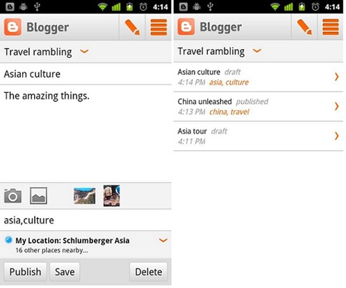 Blogger App For Android Platform