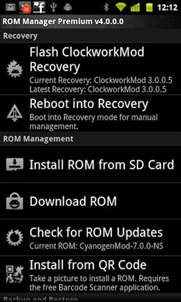 ClockworkMod Touch Recovery