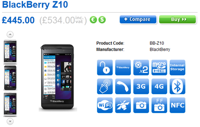 Clove starts taking pre-order for the Unlocked BlackBerry Z10 smartphone