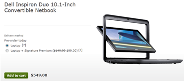 Dell Inspiron Duo at Microsoft Stores