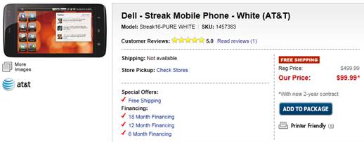 Dell Streak at Best Buy