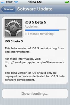Apple iOS 5 Beta 5 Available Now