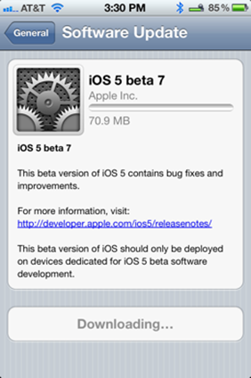 Apple iOS 5 Beta 7