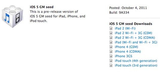 Apple iOS 5 GM Available Now