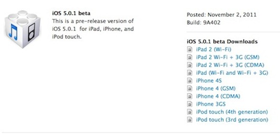 Apple iOS 5.0.1 Beta