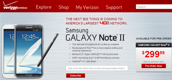 Galaxy Note II Verizon