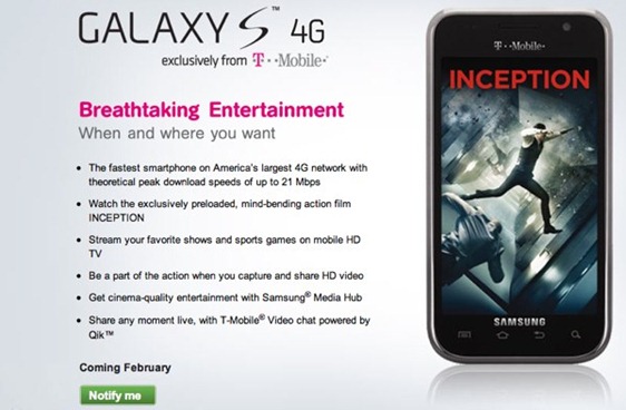 Samsung Galaxy S 4G For T-Mobile Official Launch