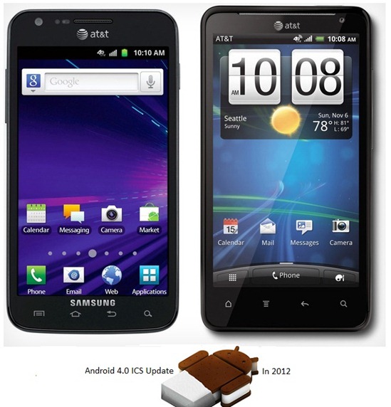 Galaxy S II Rocket, HTC Vivid Android ICS Update In 2012