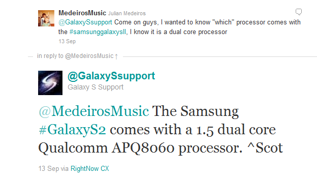 Galaxy S II T-mobile processor tweet