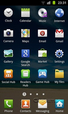 Samsung Galaxy S II Apps Grid View