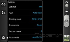 Samsung Galaxy S2 Camera Options 