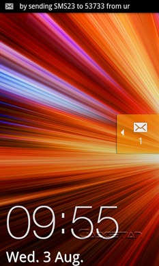 Samsung Galaxy S II lock screen