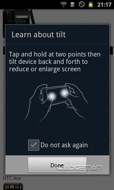 Samsung Galaxy S II Tilt-Zoom