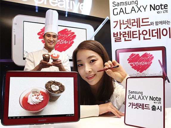 Garnet Red Samsung Galaxy Note 10.1 LTE in Soth Korea