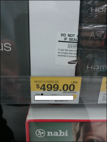 Walmart Puts Google Nexus 10 On Display