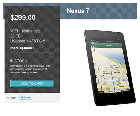 Nexus 7 HSPA+ Back In Stock