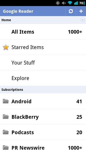 Google Reader Updated With ICS Makeover