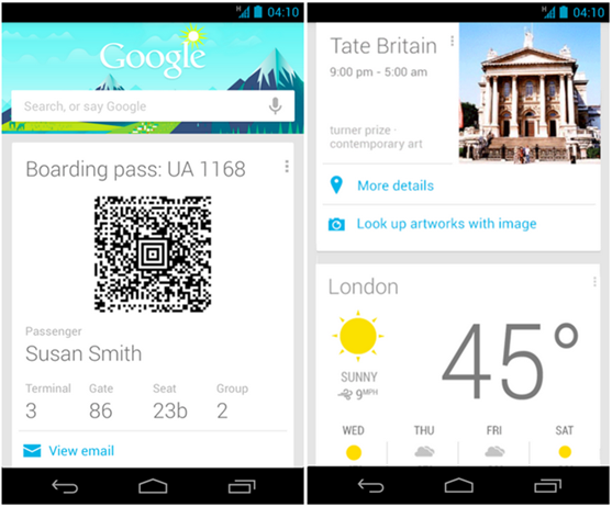 Google Search App Update with Now Travel Cards