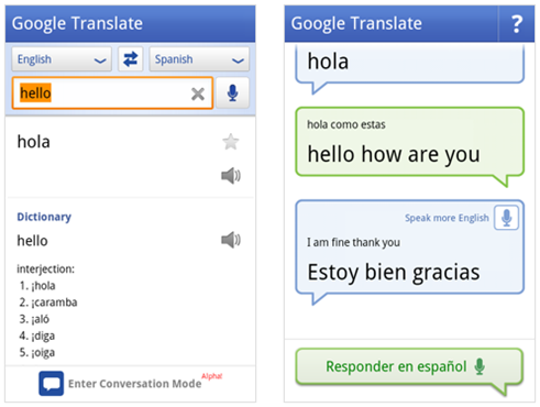 Google Translate Andrid App Translates Real Time Speech