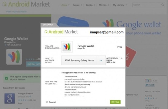 Google Wallet On AT&T Samsung Galaxy Nexus