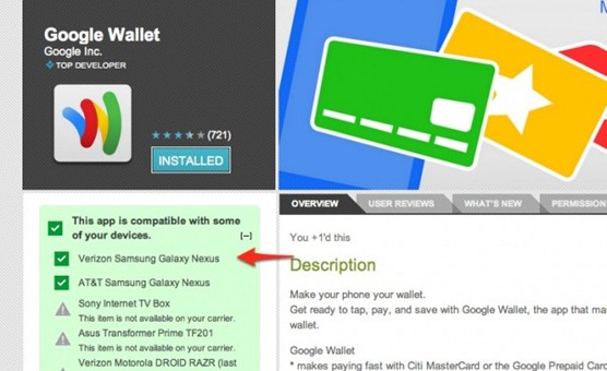 Google Wallet On Verizon Samsung Galaxy Nexus