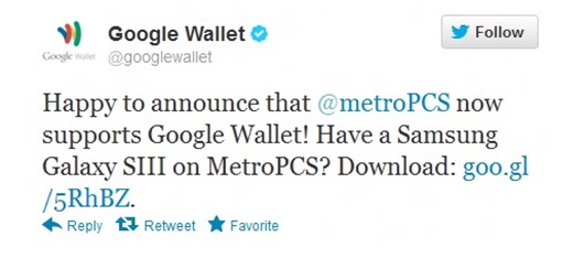 Google Wallet for MetroPCS Galaxy S III