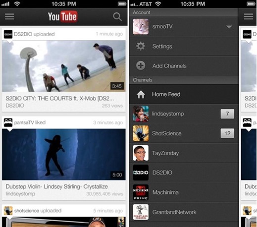Google’s YouTube App Support for iPad/iPhone 5
