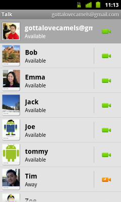 Gtalk Nexus S video chat contacts