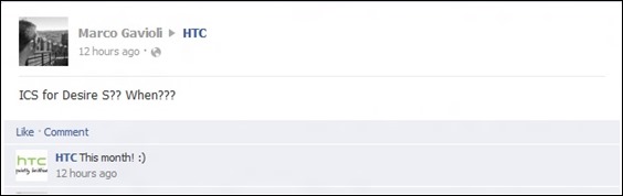 ICS Update for HTC Desire S in August