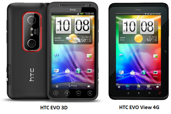 HTC EVO 3D And EVO View 4G For Sprint