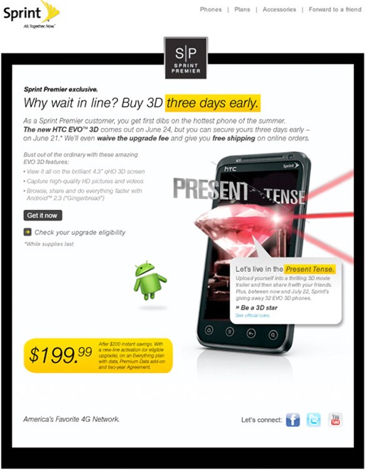HTC EVO 3D On Sale For Sprint's Premier Customers