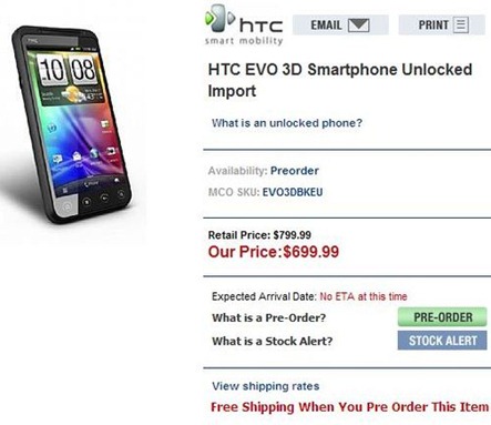 HTC EVO 3D Pre-Order By MobileCity