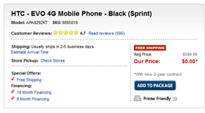Best Buy Full Price Cut On Sprint's HTC EVO 4G
