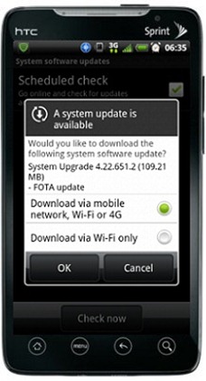 HTC EVO 4G's Gingerbread Update 4.22.651.2