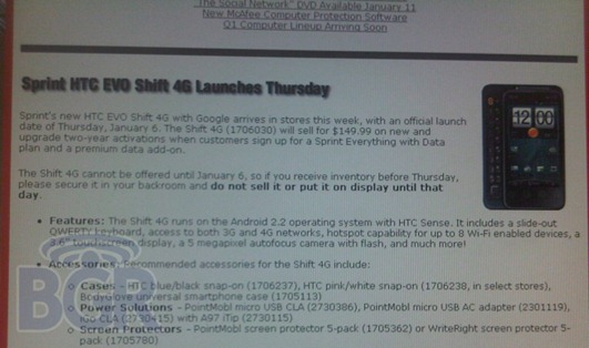 HTC EVO Shift 4G At RadioShack