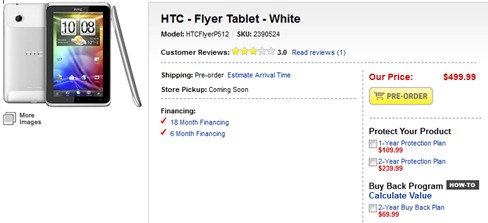 HTC Flyer Pre-Order At Best Buy