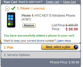 HTC HD7S Amazon buy