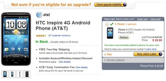 AT&T's HTC Inspire 4G For $29 At Amazon