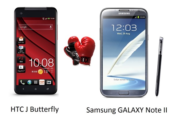HTC J Butterfly vs. Samsung GALAXY Note II: Specs Comparison