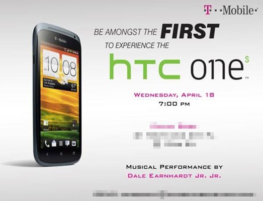 T-Mobile HTC One S Invitation for April 18th Event
