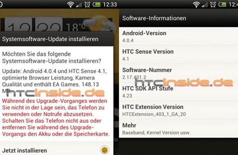 HTC One X Android 4.0.4 ICS Update