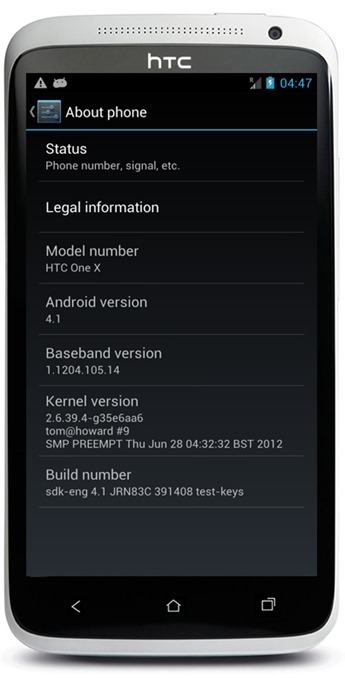 Android 4.1 Jelly Bean ROM For HTC One X