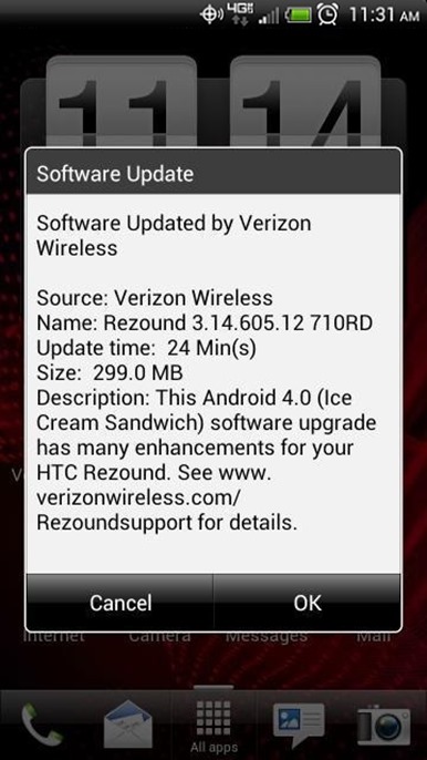 HTC Rezound Android 4.0.3 ICS Update v3.14.605.12