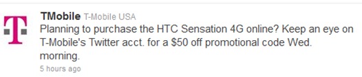 T-Mobile's HTC Sensation 4G $50 Promotional Offer