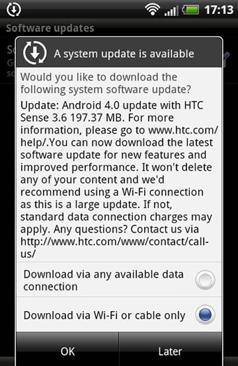 HTC Sensation XL Gets Android 4.0.3 ICS