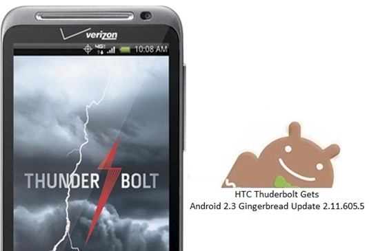 HTC Thunderbolt Gets Gingerbread Update v2.11.605.5