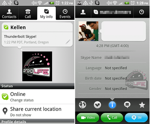 HT Thunderbolt Skype Video Calling App Leaked