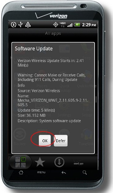 HTC Thunderbolt Software Update 2.11.605.9