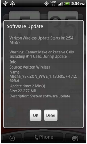 HTC Thunderbolt's Software Update From Verizon