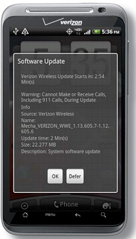 Verizon's  1.13.605.7 Update For HTC Thunderbolt
